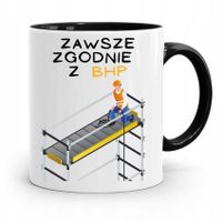 Kubek Czarny Budowlańca Majstra Fachowca Prezent Z Nadrukiem Ze Zdjęciem