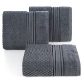 Ręcznik bawełniany frotte z ozdobną bordiurą DAVOS 30X50 stalowy