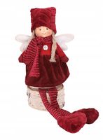 Laleczka futerkowa siedząca bordowa dziewczynka 40