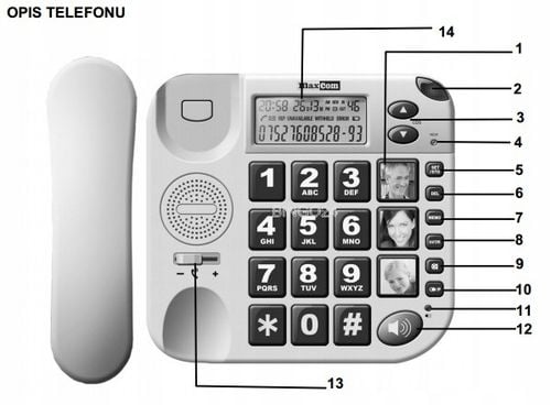 TELEFON STACJONARNY DLA SENIORA MAXCOM KXT480 na Arena.pl