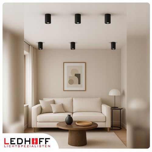 4x Oprawa natynkowa sufitowa LED halogenowa TUBA GU10 Ruchoma czarna na Arena.pl