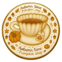 CIASTKO LUKROWANE FILIŻANKA Z DYNIAMI ROZ. L KOŁO JESIEŃ RĘCZNIE ROBIONE