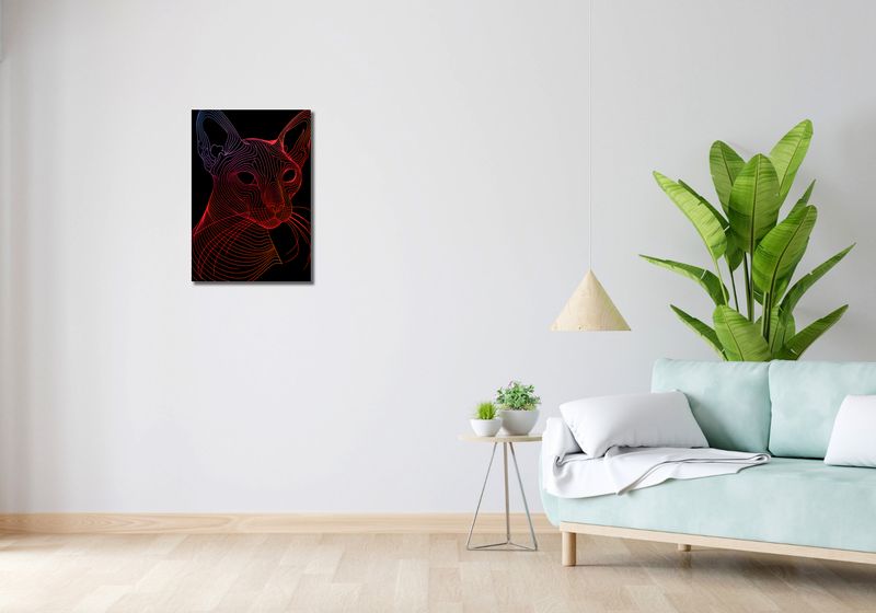 Obraz 40x60cm Cyfrowa Kocica zdjęcie 2