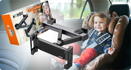 REGULOWANY UCHWYT SAMOCHODOWY HOLDER TRZYMAK NA TABLET TELEFON NA ZAGŁÓWEK na Arena.pl