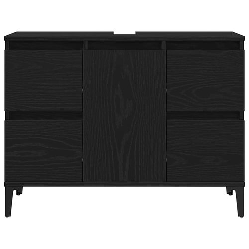 Szafka umywalkowa z szufladą z półką Czarny dąb 80 x 33 x 60 cm na Arena.pl