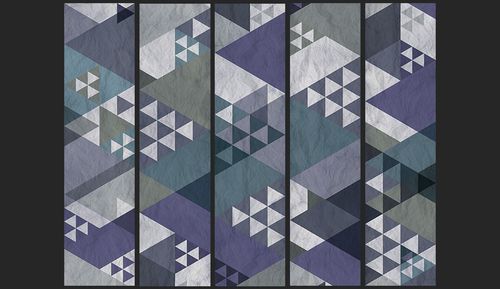 Fototapeta - Niebieski patchwork Rozmiar - 50x1000 na Arena.pl