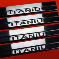 Listwa progowa FORD B-MAX TITANIUM Stal nierdzewna 304 połysk z czarnymi li