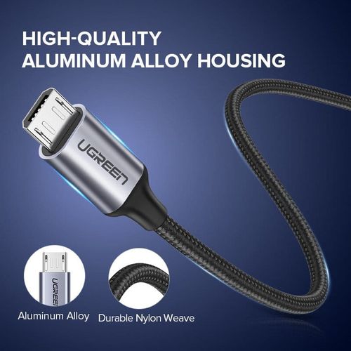 Kabel micro USB UGREEN QC 3.0 2.4A 2m (biały) na Arena.pl
