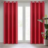 Zasłona gotowa na przelotkach RITA 140x250 Eurofirany czerwony