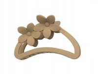 Spinka klamra półokrągła plastikowa dwa kwiatki matowa beżowy 9cm