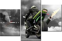 60CM 90 ZEGAR 3 ELEM MONSTERBIKE ŚCIENNY