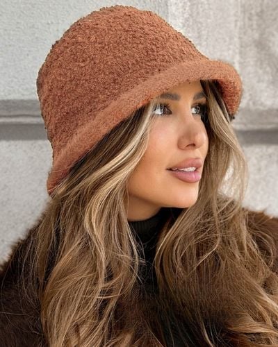 BUCKET HAT KAPELUSZ JESIEŃ ZIMA WIOSNA BOUCLE BUKLA BARANEK BEAR KOL 3007 na Arena.pl