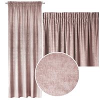 Zasłona gotowa na taśmie CYPR 140x270 Design91 pudrowa + srebrna