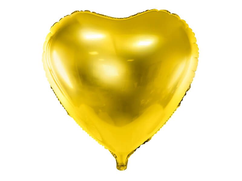 Balon foliowy serce złote, 61 cm zdjęcie 1