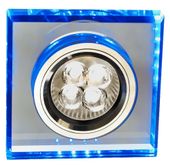 SS-22 CH/TR+BL GU10 50W+led smd 2,1W niebieski 230V chrom opr. strop. stała