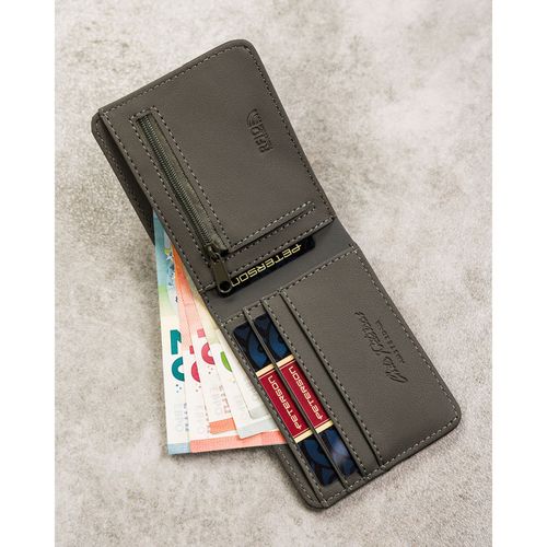 szary portfel męski bez zapięcia zewnętrznego z systemem rfid - peterson na Arena.pl