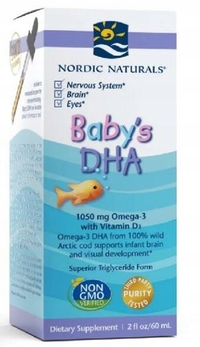 Nordic Naturals Babys DHA Kwasy DHA dla dzieci i niemowląt z D3, 60 ml na Arena.pl