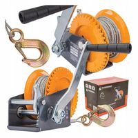 WYCIĄGARKA linowa wciągarka ręczna na korbę 545 kg 1200 lb lina 10m