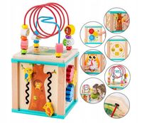 Kostra Edukacyjna Sorter Montessori Drewniany Interaktywny z Labiryntem 5w1