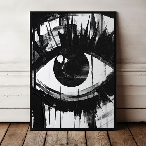 Plakat czarno białe oko 21x29,7 cm A4 na Arena.pl