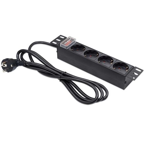 Qoltec Aluminiowa Listwa zasilająca  PDU do  RACK 10'' 1U 16A 4xSCHUKO na Arena.pl