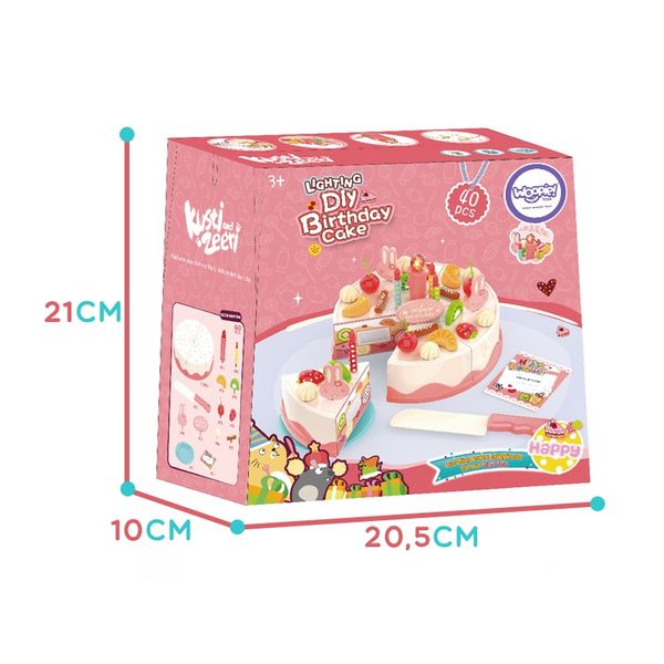 WOOPIE Tort Urodzinowy do Krojenia na Rzepy Świeczki Owoce 40 el. zdjęcie 8