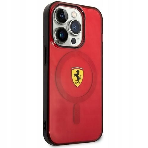Etui Ferrari Translucent MagSafe na iPhone 14 Pro Max - czerwone na Arena.pl