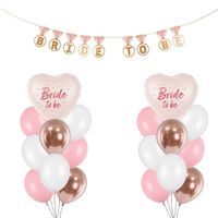 Zestaw dekoracji na wieczór panieński - balony baner Bride to Be, różowy