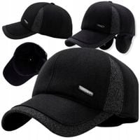 CZAPKA ZIMOWA MĘSKA Z DASZKIEM CIEPŁA CHOWANE NAUSZNIKI NA ZIMĘ MODNA