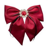 spinka klamra do włosów bordowa kokarda z diamencikami xl sp441bor