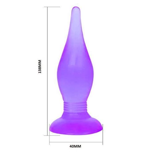 Fioletowy Żelowy Wtykacz Analny Średni - Butt Plug 15 Cm na Arena.pl