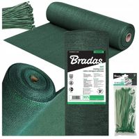 SIATKA CIENIUJĄCA OSŁONOWA MASKUJĄCA NA PŁOT 1,2x10m 135g 90% +TAŚMY 100szt