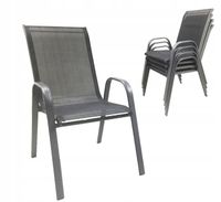 WYGODNE METALOWE NOWOCZESNE KRZESŁO OGRODOWE TARAS BALKON MAJORKA SZARE