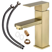 DELVANT SQUARE BATERIA UMYWALKOWA ŁAZIENKOWA NISKA NABLATOWA STOJĄCA ZŁOTA