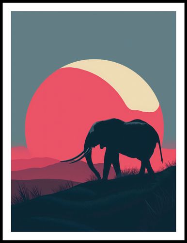 Plakat 60x80cm Słoń przy Czerwieni na Arena.pl