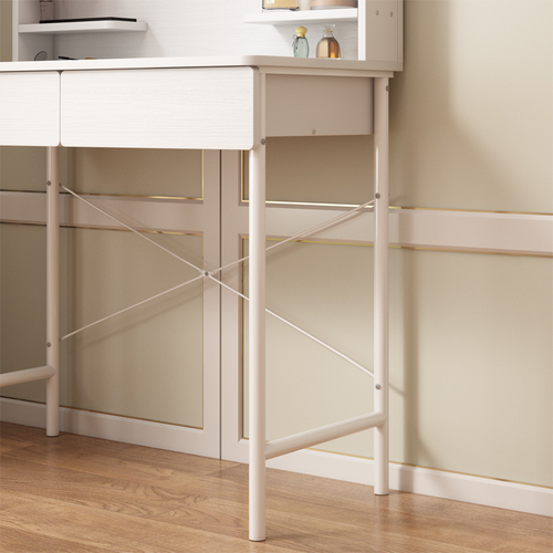 ELEGANCKA BIAŁA TOALETKA SYPIALNIANA Z LUSTREM SZUFLADAMI NOWOCZESNY LOFT na Arena.pl