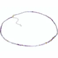 ELEGANCKI POZŁACANY SREBRNY NASZYJNIK KOLOROWE KRYSZTAŁKI RÓŻ FIOLET KÓŁKA
