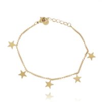 bransoletka na rękę stal chirurgiczna pozłacana 14k złotem bst1347