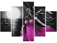 105CM 150CM ZEGAR 5 ELEM DZIEWCZYNA SUKIENCE DRUK OBRAZ