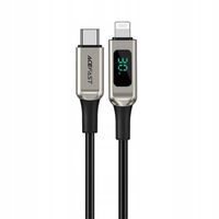 2 x ACEFAST kabel Typ C do Lightning MFi 3A PD 30W LCD C6-01 1,2 m srebrny