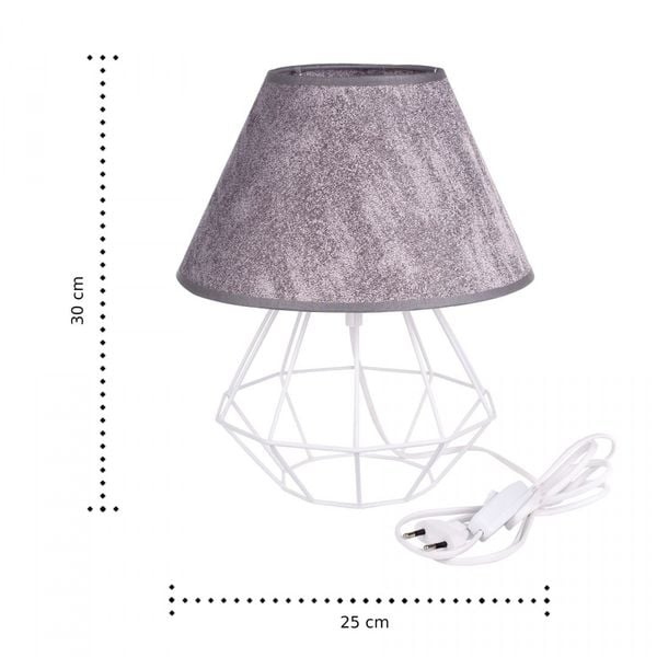 Lampka nocna 1xE27 PATI WHITE/GREY zdjęcie 4