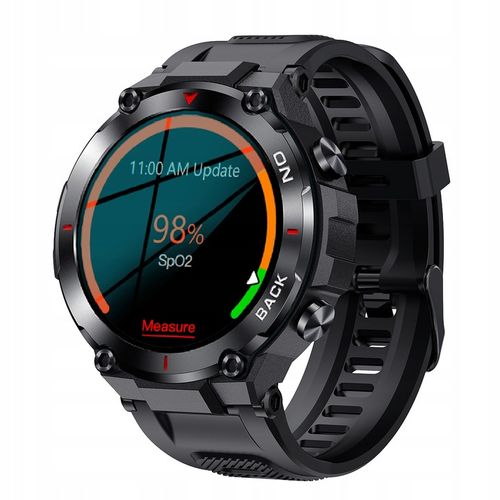 Smartwatch zegarek męski wodoszczelny GPS MILITARNY PULS MENU PL Czarny na Arena.pl