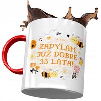 Kubek Czerwony Na Urodziny 33 33Cie 33-Cie Prezent Z Nadrukiem Ze Zdjęciem
