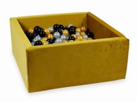 Suchy basen z piłeczkami 400 sztuk 90x90x40 Velvet zloty (srebrne, złote, czarne)