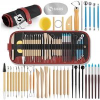 ZESTAW XXL NARZĘDZI DO MODELOWANIA RZEŹBIENIA W GLINIE DO CERAMIKI + ETUI