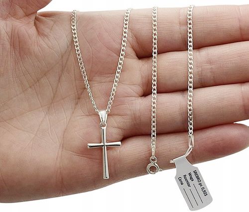 Łańcuszek Srebrny Pancerka Pełny Diamentowany Krzyżyk pr 925 Grawer Gratis na Arena.pl