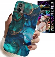 ETUI DO MOTOROLA EDGE 30 NEO - NIEBIESKO ZIELONY MARMUREK PLECKI WZORY