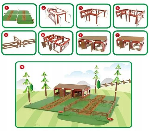 Traktor z Przyczepą Zestaw Dla Dzieci Farma Gospodarstwo Zwierzęta Stodoła na Arena.pl
