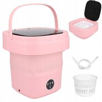 Pralka automatyczna turystyczna podróżna przenośna składana 8L różowa mini