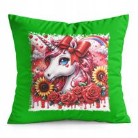 PODUSZKA ZIELONA PREZENT - JEDNOROŻEC UNICORN KOŃ